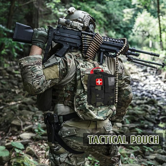 Survival First Aid Kit, 170 PCS Survival Kits,Trauma Kit with Essential Survival Gear Emergency Medical Supplies for Hiking Camping Backpacking Outdoor Adventure, Gifts for Christmas Him Dad Men