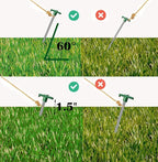 Cheardia 10 Pack Tent Stakes Heavy Duty, 9.75 Inch Yard Stakes Non-Rust Metal Tent Pegs Ground Stakes Tent Spikes for Camping Patio, Garden, Canopies, Grassland, Outdoor, Green