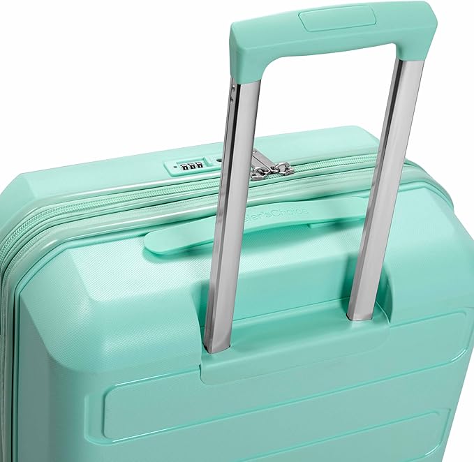 Traveler's Choice Pagosa Hardshell Expandable Luggage with Spinner Wheels, Mint, 2-Piece Set (22/26)