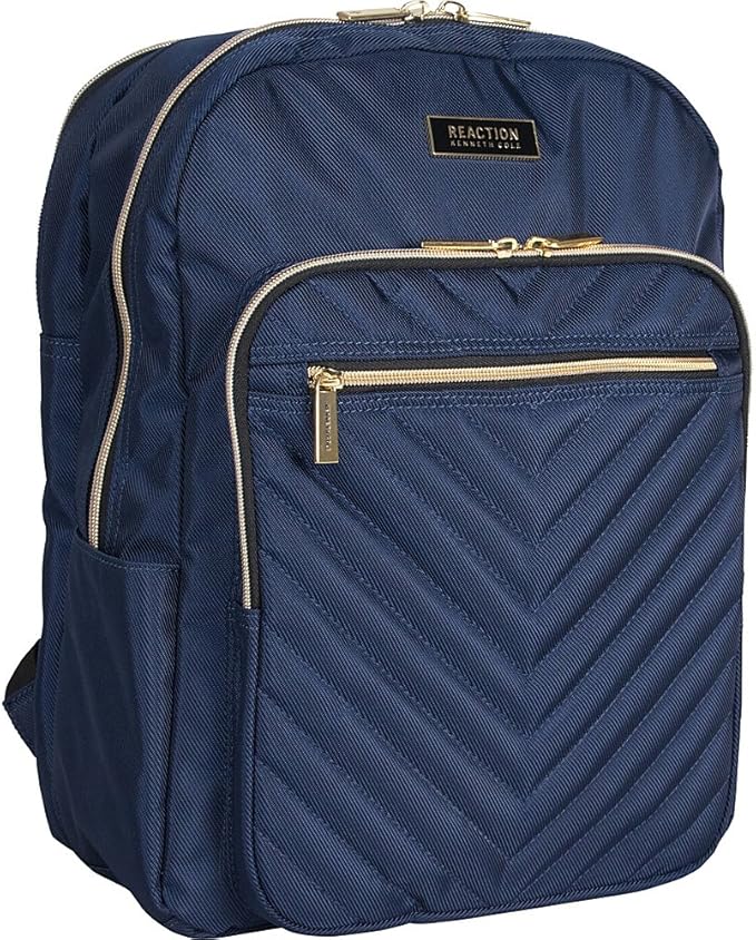 Kenneth Cole REACTION Women's Chelsea Chevron 15" Laptop and Tablet Backpack, Navy