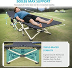 ATORPOK Oversized Camping Cot for Adults, Extra Wide 31.5'' Folding Bed with Carry Bag, Lightweight 500lbs Support, Portable Sleeping Cot for Home, Office, Camping
