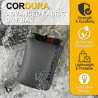Upgraded CORDURA Waterproof Dry Bag-Lightweight&Durable Waterproof Storage Sack-Roll Top with Survival Whistle-Suitable for High-Intensity Outdoor Adventures-Floats on Water (3L/Grey)