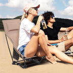 Folding High Back Camping Chair, Portable Lightweight Beach Chair with Headrest, Adjustable Height Backpacking Portable Compact Picnic Chair for Camp Hiking, Khaki