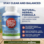 Vertigo Relief Product & Non‑Drowsy Motion Sickness Pills: Nausea and Dizziness, Ginger & Grape Seed Formula, Inner Ear Balance, Car, Cruise & Travel Essential, Stomach Support (80 Count – Pack of 2)