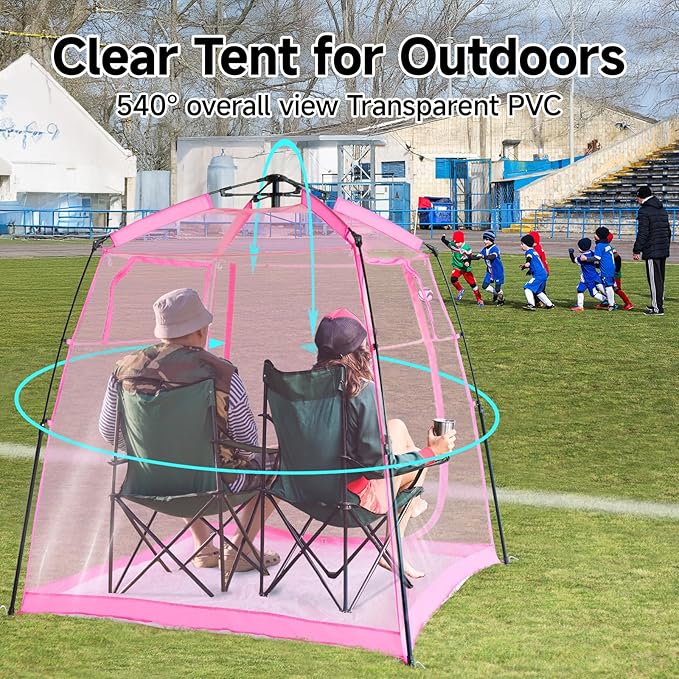 All Weather Proof Pod Sports Pod,540°View Weather Tent,1-4 Person Instant Tent with Sealed Floor,Outdoor Screen House with Carrying Bag,Screen Room for Sport Event,Camping,Fishing