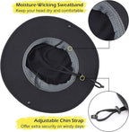 Connectyle Men's Sun Hat UPF 50+ Wide Brim Bucket Hats for Fishing Hiking Gardening Adjustable Boonie Hat Outdoor Safari Hats