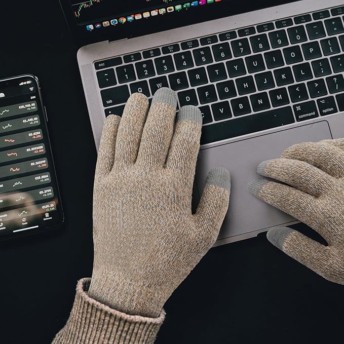 Achiou Winter Gloves, Glove for Men Women, Upgraded Touch Screen Texting Warm Running with Thermal Soft Knit Lining