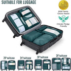Veken 8 Set Packing Cubes for Travel Essentials, Suitcase Organizer Bags in 4 Sizes, Carry-On Luggage Accessories with Large Laundry & Hanging Toiletry Bag, Must-Have for Airplane, Road Trip & Camping