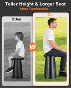 Collapsible Stool for Adults Adjustable Height - Portable Retractable Folding Camping Stool, Extra Tall and Wide Folding Chair, Heavy Duty Outdoor Essentials for Camping, Fishing, Waiting, Hunting