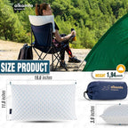 alkamto Cooling Shredded Memory Foam Pillow for Travel and Camping – Adjustable Gel for Personalized Support – Double-Sided Ice Silk & Soft Rayon – Lightweight, Compressible (White) (Travel)