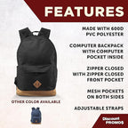 DISCOUNT PROMOS Multipurpose Laptop Backpacks Set of 10, Bulk Pack - Lots of Features for Everyday Use, Perfect for Employess, Businessman - Black