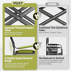 VILLEY Heavy Duty Directors Chair, Folding Camping Chairs, with Cooler Bag Portable Foldable Chair, for Camp Tailgating Lawn Picnic Fishing Beach, Supports 400 LBS, Green