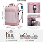 PIJUSHI Laptop Backpack for Women Men Personal Item Travel Backpack Convertible Carry on Bag Flight Approved(PE042 Ashen Purple)