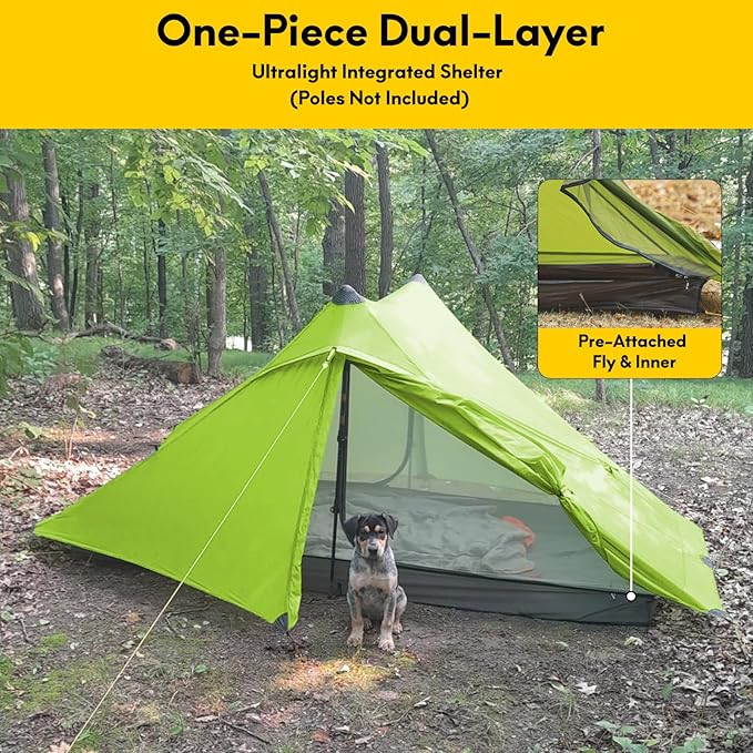LANSHAN Ultralight Tent 3-Season Backpacking Tent for 1-Person or 2-Person Camping, Trekking, Kayaking, Climbing, Hiking
