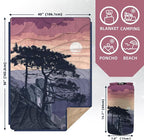 Outdoor Camping Blanket with Sherpa Lining, Extra Warm Thick Camp Blankets and Puffy Ultralight Soft Poncho DWR Camping Quilt for Cold Weather, Adventure, Sleeping, Backpacking 56"x 40"