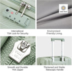 Hanke 29 Inch Luggage Suitcases With Spinner Wheels Lightweight PC hardside Rolling Suitcase With Travel Lock, Checked-Large 29-Inch(Bamboo Green)