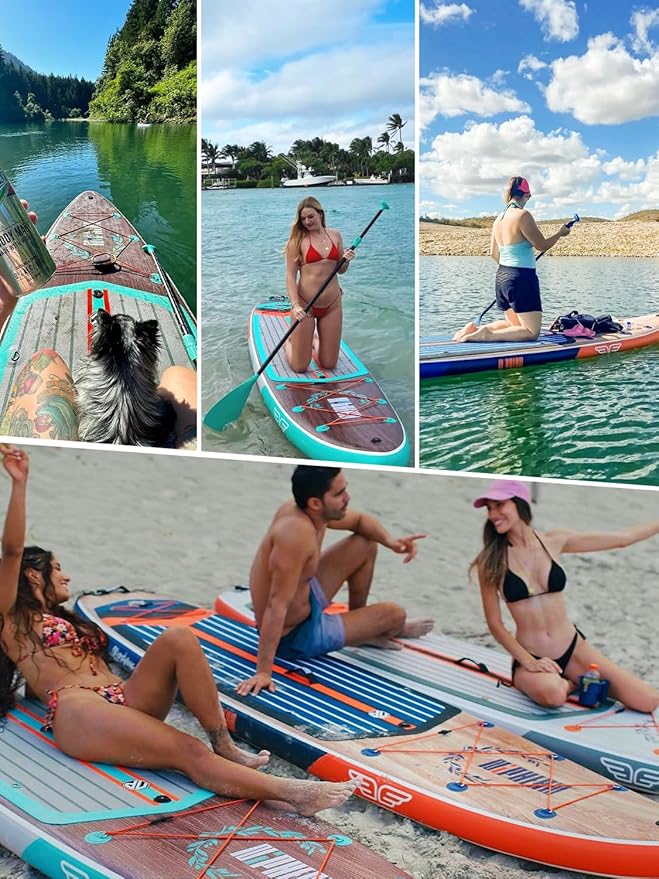 Niphean (Extra Large) Inflatable Paddle Board, SUP for 2+1 People/Family, Stand Up Paddle Board with (Beginner Friendly) StabilTrac Fin, Waterproof Phone Pouch, Paddle Boards for Adults, Gift Ideas