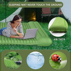 Double Self-Inflating Camping Mattress, with Pillow and Built-in Foot Pump, Comfortable & Portable for Backpacking, Hiking and Camping with Portable Storage Bag