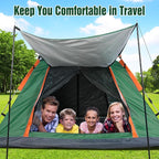 Tents for Camping 4-5 Person with Rainfly, Family Camping Tents Waterproof Windproof with 2 Large Mesh Windows Easy Setup, Outdoor Backpacking Tent for Hiking Climbing Adventure Backyard(Green)