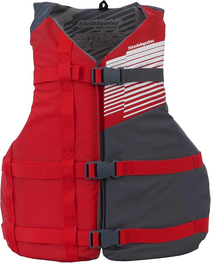 Stohlquist FIT Adult Life Jacket, US Coast Guard Approved Type III Life Vest, PFD for Men and Women, Easily Adjustable, Lightweight and High Buoyancy - Universal Fit (30-52" Chest)
