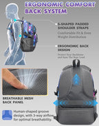 ProEtrade Extra Large Backpack Bookbag for College Laptop Travel, Fit Laptop Up to 17 inch with USB Charging Port Multi Compartment Anti theft, Gift for Women Men (Light Galaxy)