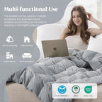 puredown® King Size Blanket for Bed, Ultra Soft Lightweight Down & Feather Fill, All Season Blanket, Machine Washable, 88"X108", Alloy Gray