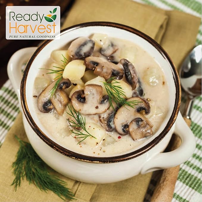 Ready Harvest Freeze-Dried Mushroom for Emergency Food Supply | Camper Must-Haves Camping Essentials | Hurricane Preparedness Items, Survival Food, Pantry Staples | #10 Can | 25-Year Shelf Life