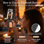 Magnetic Wireless Power Bank, 5000mAh Portable Charger with LED Makeup Mirror & Phone Stand, 20W USB-C Fast Charging Battery Pack for iPhone 17/16/15/14/13/12 Series, Black Butterfly