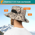 SUN CUBE Wide Brim Sun Hat Men Women, Fishing Hats Sun UV Protection, Mens Hiking Bucket Hat Safari Beach Boonie, UPF 50+