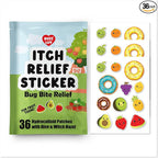 Hydrocolloid Itch Relief Patch, for Mosquitos, Ticks, Midges, Sandflies Bug bite Relief, Anti-Itch Patch with Aloe and Witch Hazel, Insect bite Relief, Kid-Friendly, Natural Fruit Theme