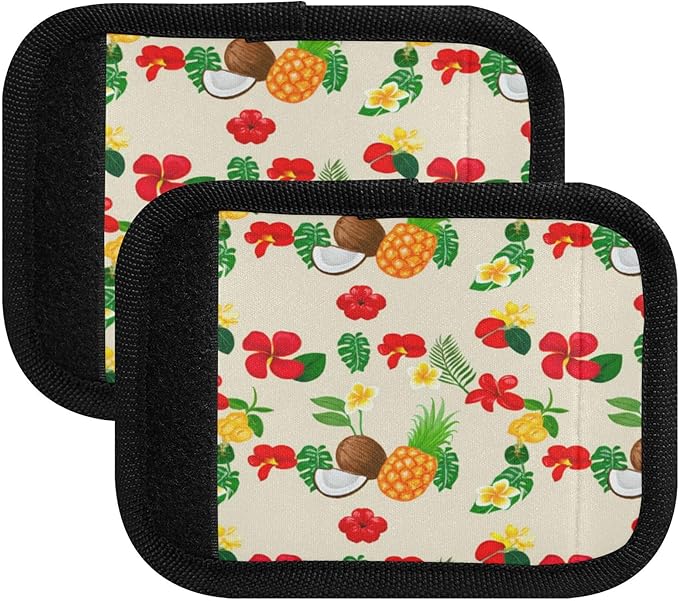 4 Pack Food Luggage Handle Wrap, Detachable Luggage Tag, Neoprene Suitcase Wrap with Comfort Grip & Bright Identifier for Suitcase, Travel Bag, Sports Bag