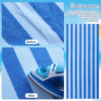 Redbaker 16 Packs 72 x 36 Inches Oversized Vertical Stripe Beach Towel Bulk Extra Large Pool Towels Set Microfiber Quick Dry Swim Towel Blanket for Women Men Adult Bath Travel(Blue)