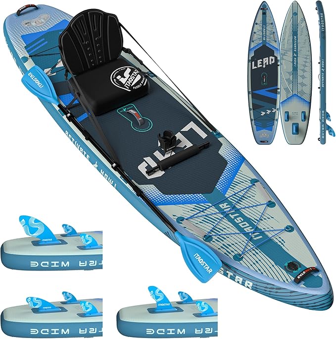 Lead 11‘ x 33" / 12’×35" Inflatable Stand Up Paddle Board - Premium SUP Board Kit - Ultra Stable Paddleboard for Adults & Youth - All Skill Levels - for Lakes, Oceans