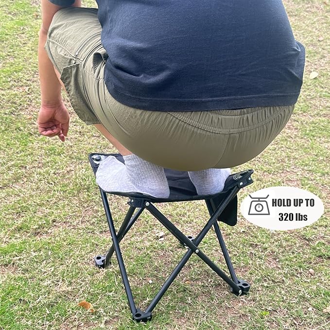 Opliy Camping Stool 2 Pack,Portable Folding Stool for Outdoor Gardening and Beach Hiking Fishing,Foot Stool with Carry Bag (Green)
