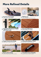 SLOOSH Inflatable Stand Up Paddle Board, 10'6" Inflatable Paddle Boards with Premium Accessories, Non-Slip EVA Deck, Ultra-Light Carry Bag Pump, Meander SUP for Youth & Adults