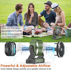 KITWLEMEN 20000mAh Battery Powered Camping Fan - 58H Max Cooling, Rechargeable Battery Operated Desk Fan with 4 Speeds, Bright Light & Hanging Hook, Portable for Tent Outdoor Hurricane Power Outage