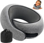 Travel Pillow uses Memory Foam to Support Neck Comfort, car Travel, Compact,Airplane Sleep Pillow Gray