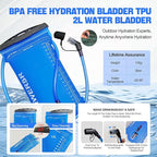 Hydration Backpack 20L Lightweight Breathable Water Backpack with 2L Water Bladder, Adjustable Chest Straps Running Hydration Vest for Cycling, Hiking, Climbing