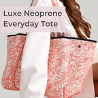 POPUPS Large Neoprene Tote Bag for Women – Stylish Work, Beach, Travel Bag with Pockets, Rope Handles with Zipper Pouch