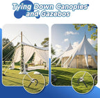 12 Inch Heavy Duty Rebar Stakes, 20-Pack Galvanized Steel J Hook Tent Stakes for Outdoor Decorations, Inflatables, Fencing, Gardening, Gazebo and Swing Set Anchors