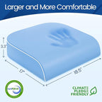 SweetSlubr Seat Cushion for Tailbone Pain Relief, Office Chair Cushion, Memory Foam Large Chair Cushion with Non-Slip Cover for Soft Support at Office Chair, Car Seat, Airplane Light Blue/X-Large