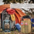 [Upgrade] Survival First Aid Kit Outdoor Molle System with Tactical Gear Set Trauma Kit for Camper Travel Hunting Hiking and Adventures