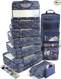 Veken 10 Set Packing Cubes for Travel Essential, Suitcase Organizer Bags in 4 Sizes, Carry-On Luggage Accessories with Large Laundry & Hanging Toiletry Bag, Must-Have for Airplane, Road Trip & Camping