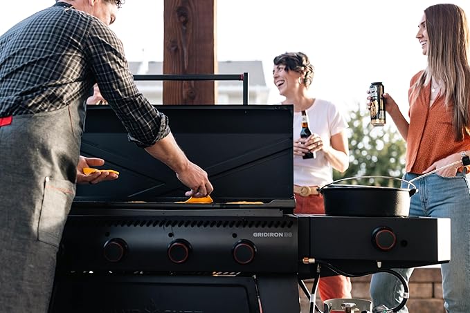 Camp Chef Gridiron Pro- 36" Outdoor Griddle Grill with Side Burner, Flamethrower Ignition & Hinged Lid- Premium 36" Flat Top Grill for Outdoor Cooking