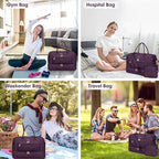 Travel Duffle Bag Weekender for Women - 38L Carry-On Overnight Personal Item Bag with Shoe Compartment & Wet Pocket Weekend Tote Bags with Toiletry Hospital Bags for Labor and Delivery