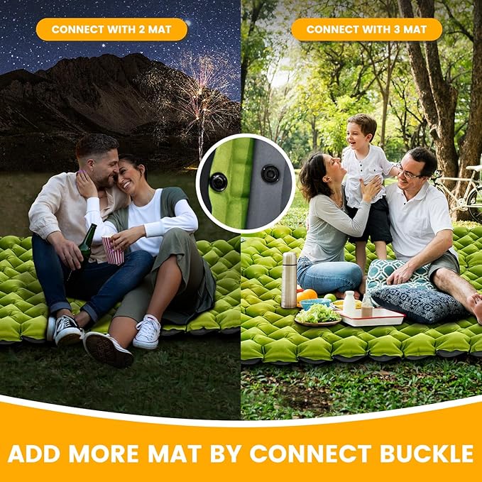 Ultralight Camping Sleeping Pad with Built-in Pillow & Foot Pump, Compact Inflatable Air Mattress for Backpacking, Hiking, Tent, Travel Camp & Outdoor Adventures