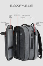 Vacuum Seal Travel Backpack 45L with Pump - Expandable Air Compression System, Water-Resistant Business TSA Lock, Laptop Backpack, Carry-On Suitcase Luggage, Gifts for Men