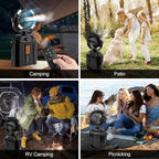 Odoland Portable Camping Fan with LED Light, 30000mAh Rechargeable Battery Operated Oscillating Fan with Remote & Hook, 6L Bucket Misting Fan for Outdoors Patios,Travel,Jobsite, Black