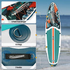 Inflatable Paddle Boards for Adults and Youth, 11'x33 Wood Grain Stand Up Paddle Board with SUP Accessories, Portable Inflatable Paddleboard for All Skill Levels,Blow Up Paddle Board as Present