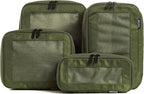 Compression Packing Cubes for Travel - Luggage Organizer Bags - Double Zipper Packing Cubes for Suitcases (4-Pack, Olive)